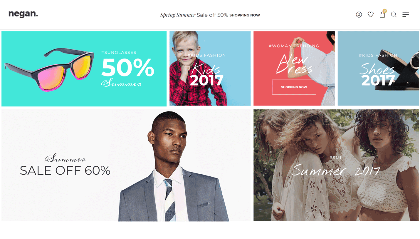 Negan - Minimal WooCommerce Slider Revolution WordPress Theme