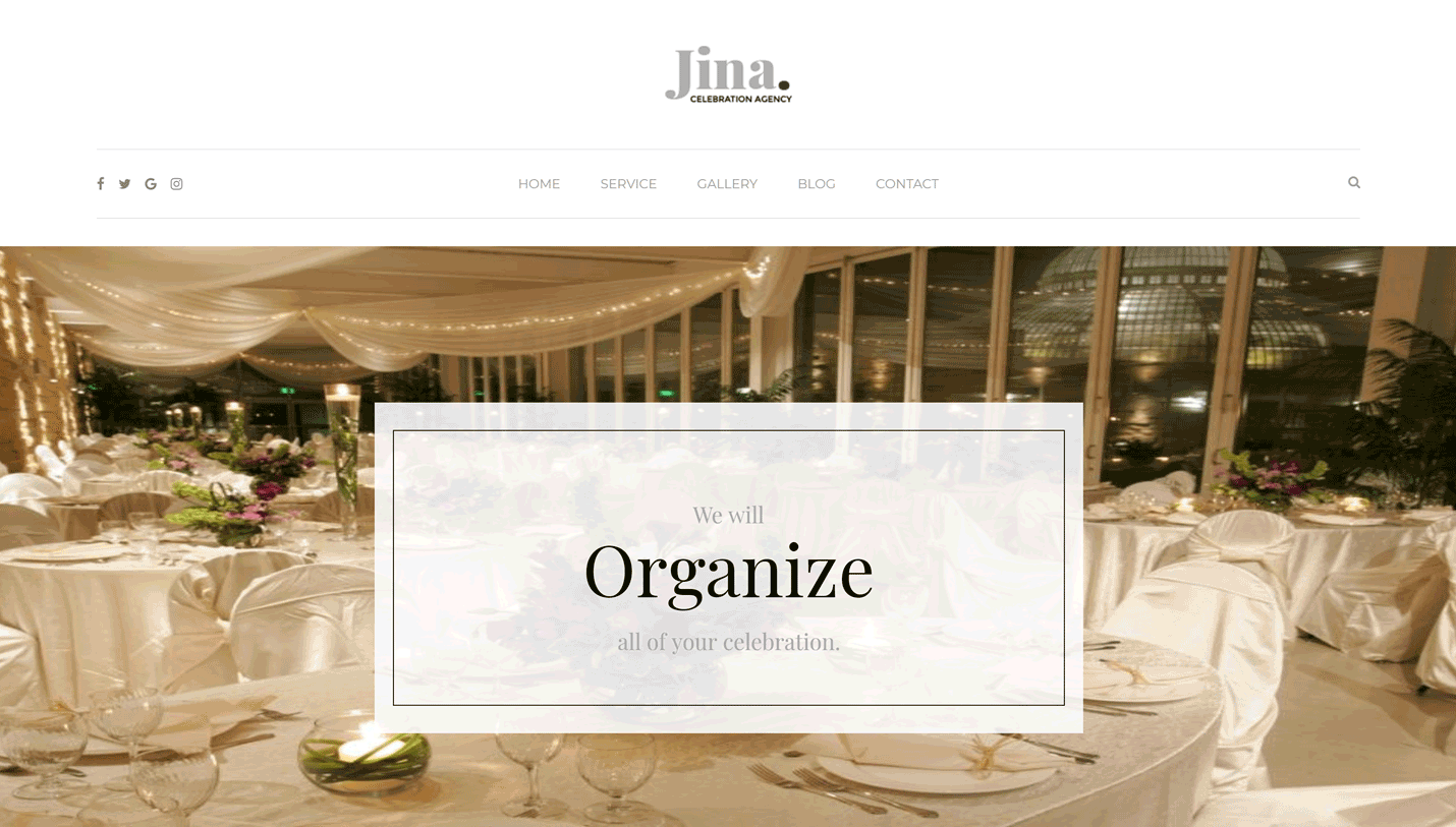 Jina - Celebration Agency Slider Revolution WordPress Theme