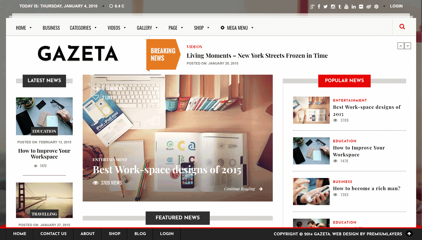 Gazeta - Magazine Paid Membership and Subscription WordPress Theme