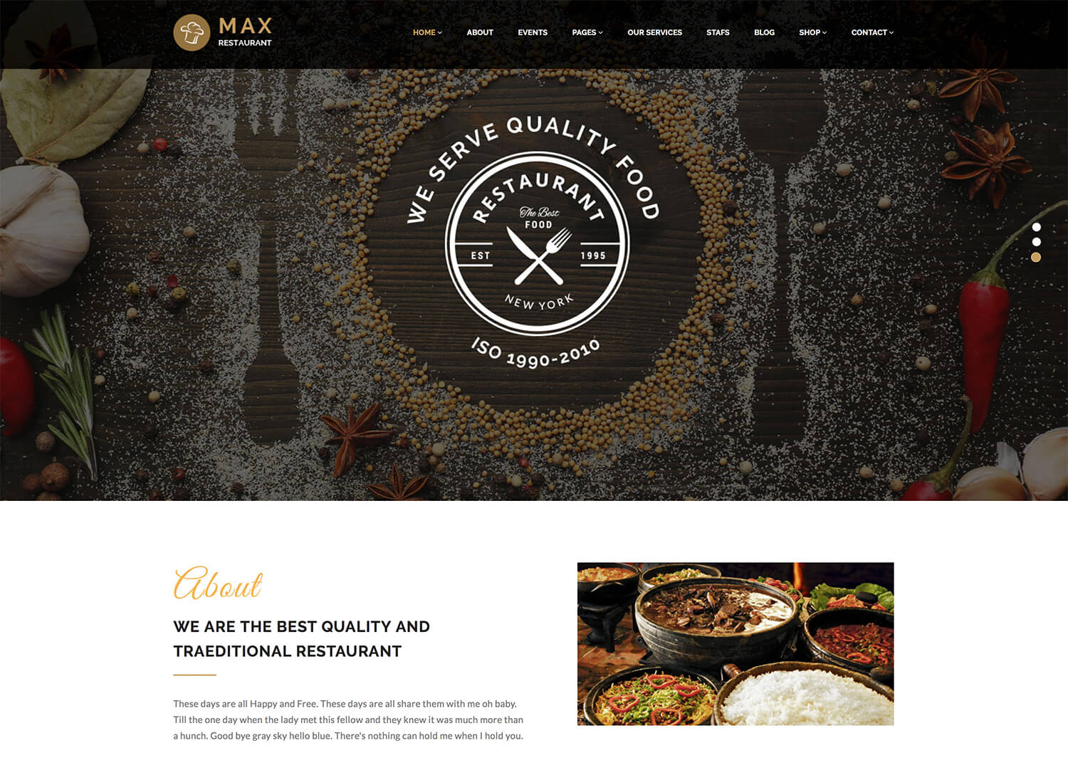 Restaurant - Responsive WordPress Theme