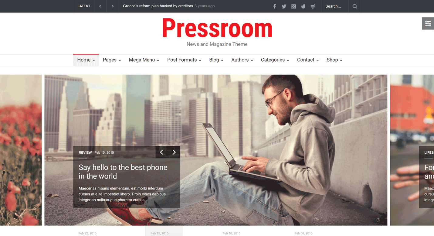 Pressroom - News and Magazine RTL WordPress Theme
