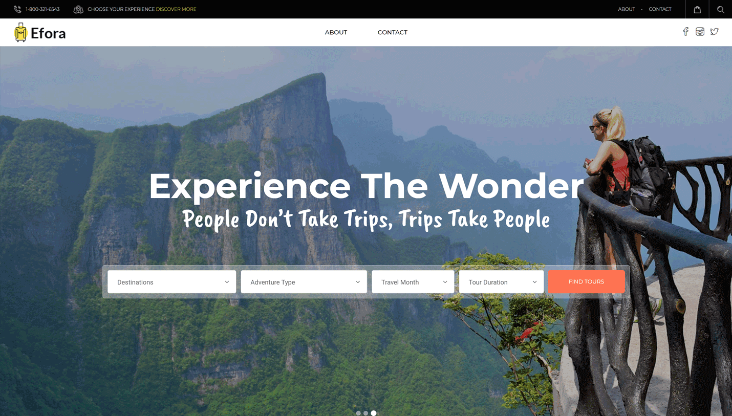 Efora - Tour Booking and Travel Agency WordPress Theme