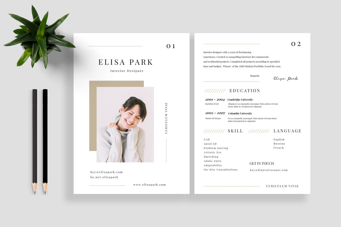 50 Best Cv Resume Templates 2020 Design Shack