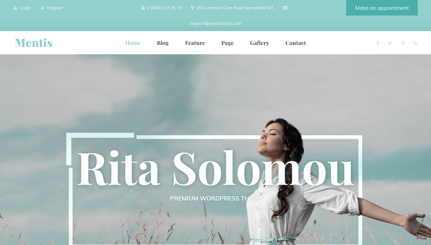 Menticare - Counseling Events Calendar Compatible WordPress Theme