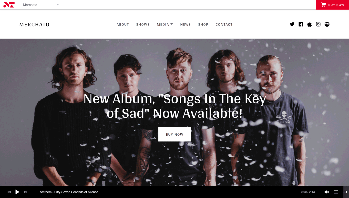 Merchato - Ecommerce WordPress Theme for Musicians and Performers