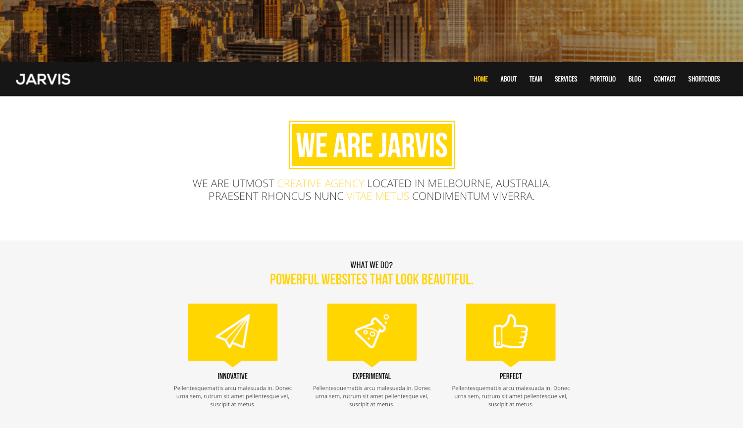 Jarvis - One Page Parallax RTL Theme