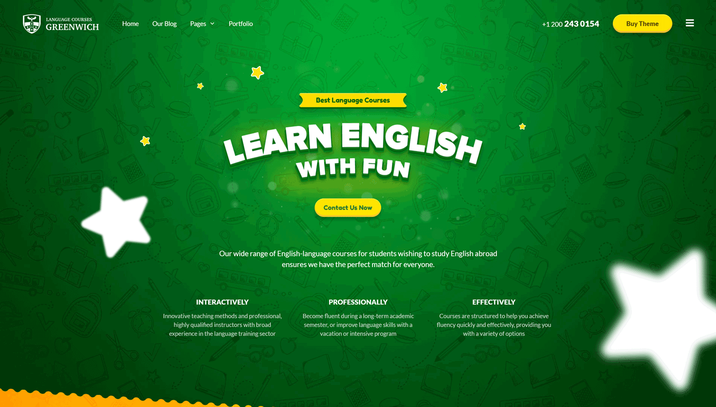 Greenwich - Multilingual Language School WordPress Theme