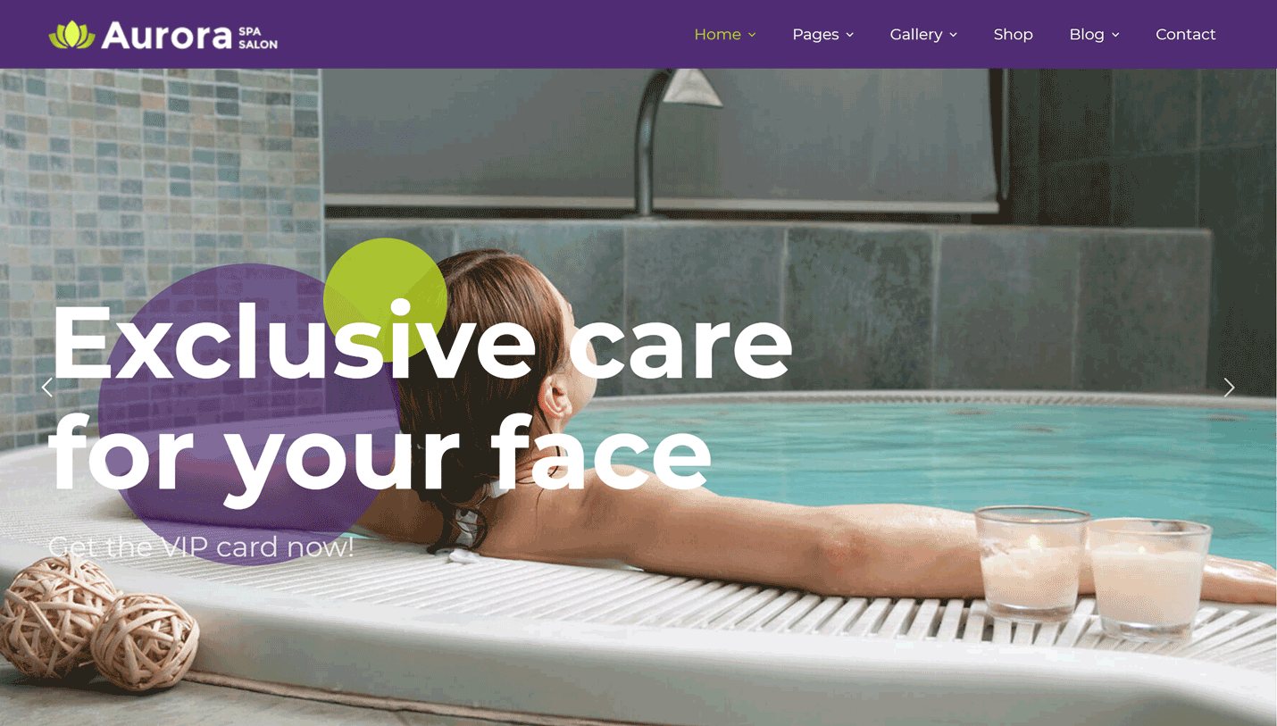Aurora - Wellness Spa and Hair Salon WordPress Theme
