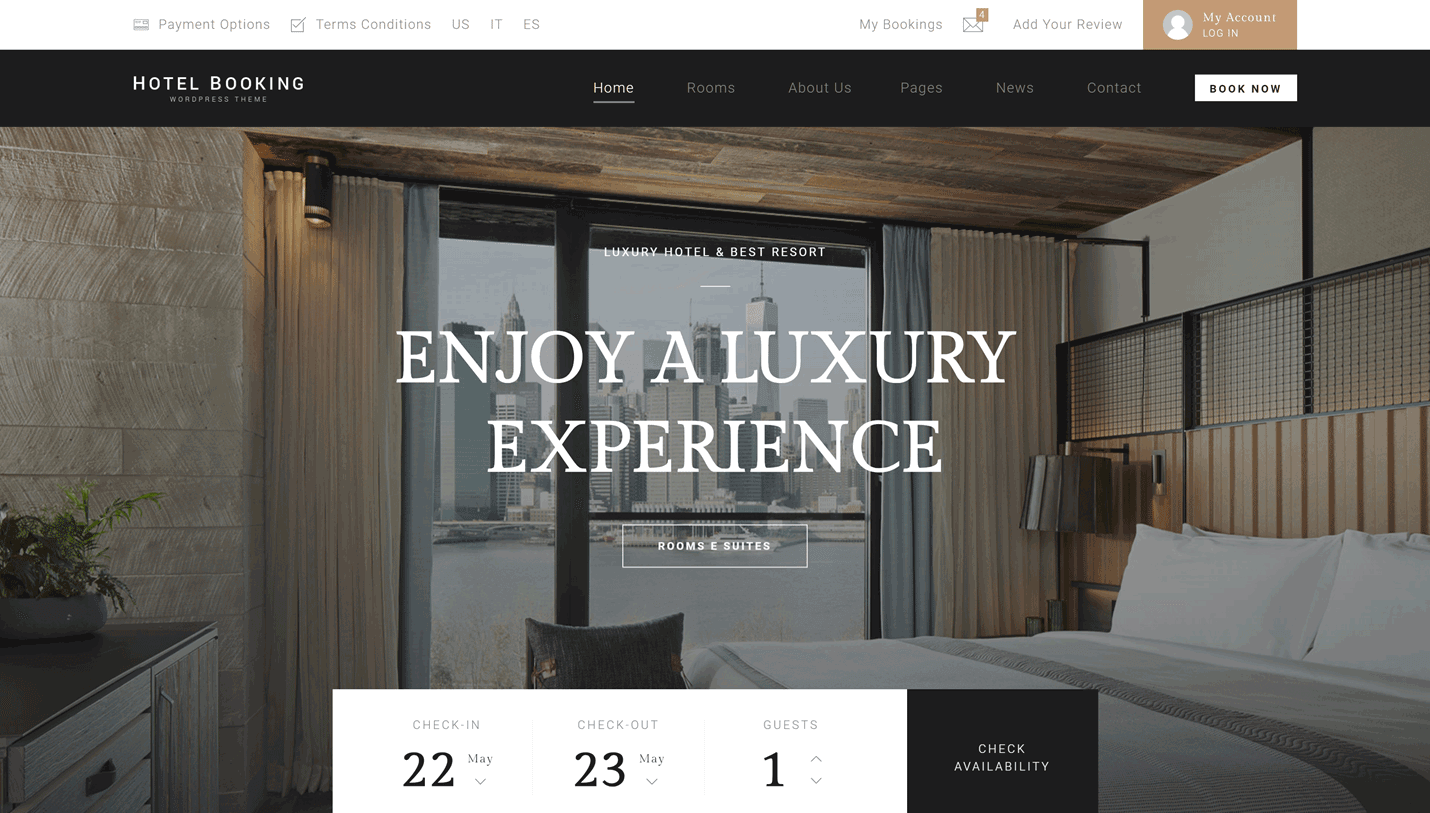 Hotel Booking - Hotel WordPress Theme