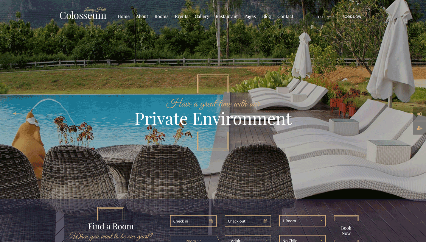 Colosseum Hotel - Luxury Resort and Hotel WordPress Theme