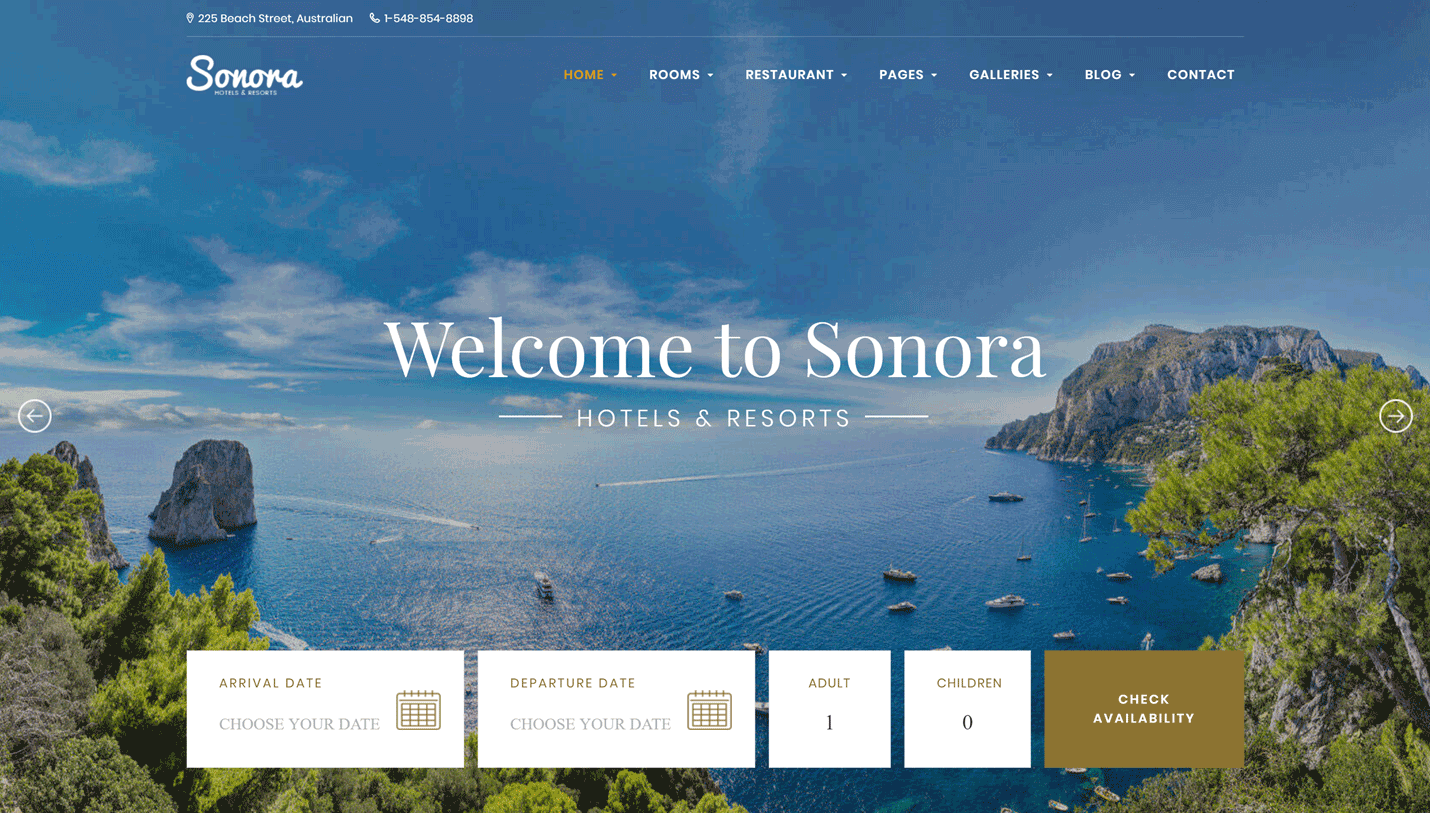 Sonora - Flexible Hotel WordPress Theme