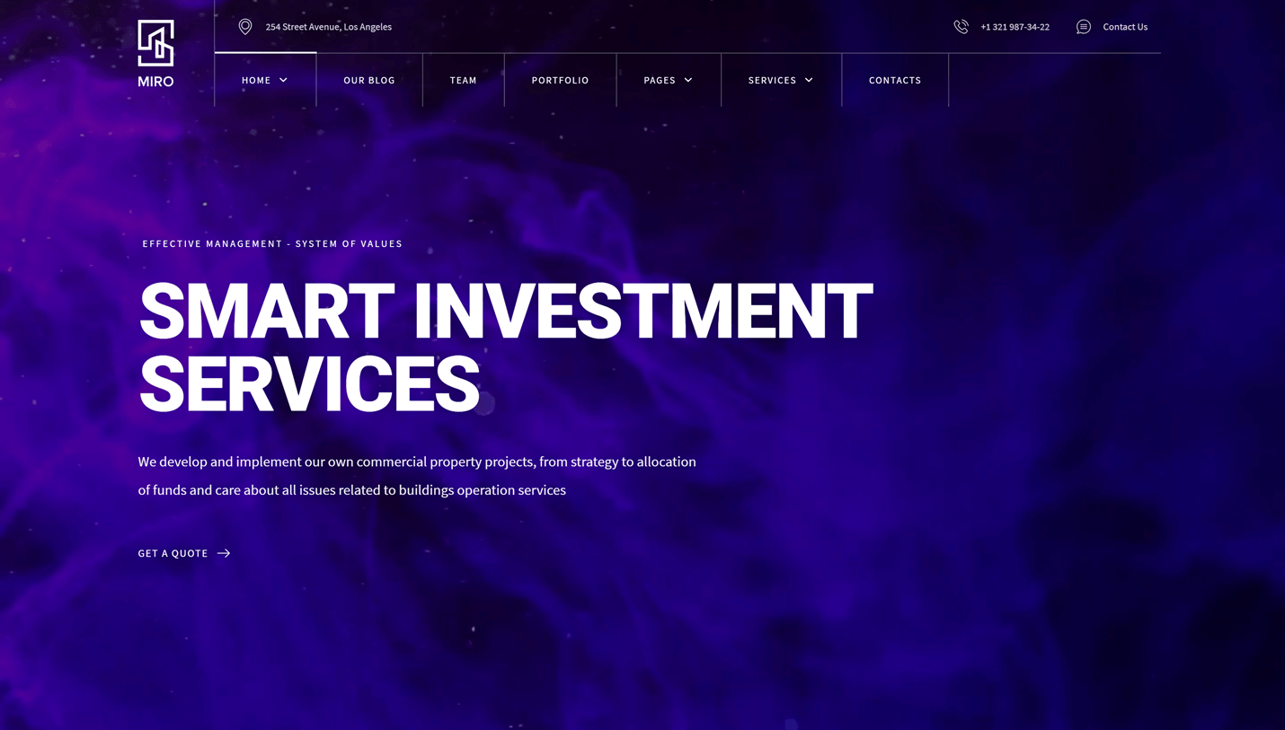 Miro - Business Consulting Video Background WordPress Theme