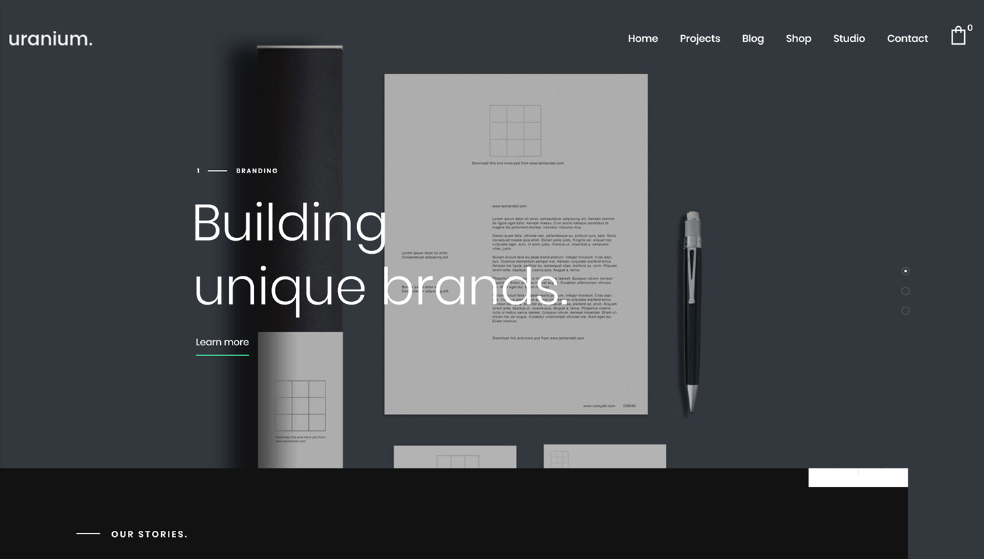 Uranium - Creative Portfolio Black WordPress Theme