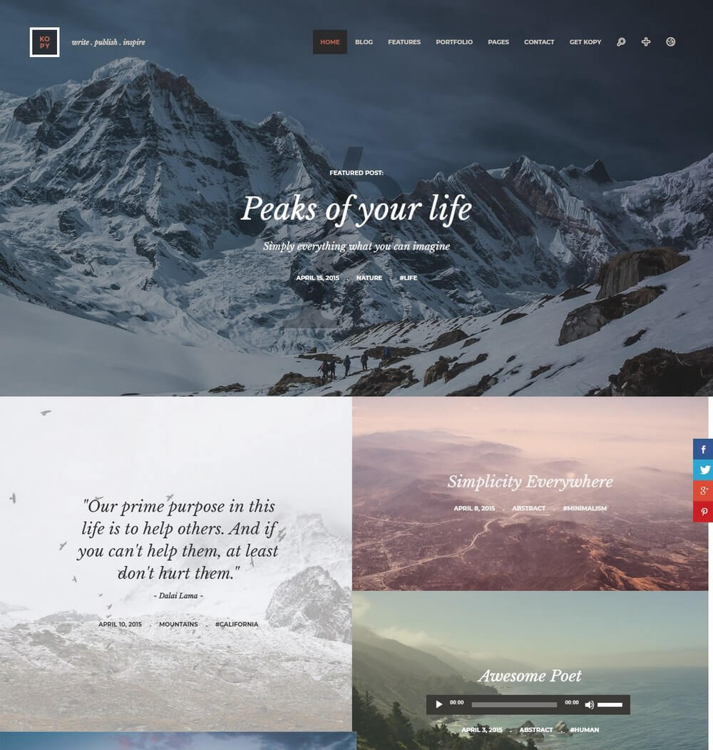 Kopy - Simple WordPress Blogging Theme For Writers