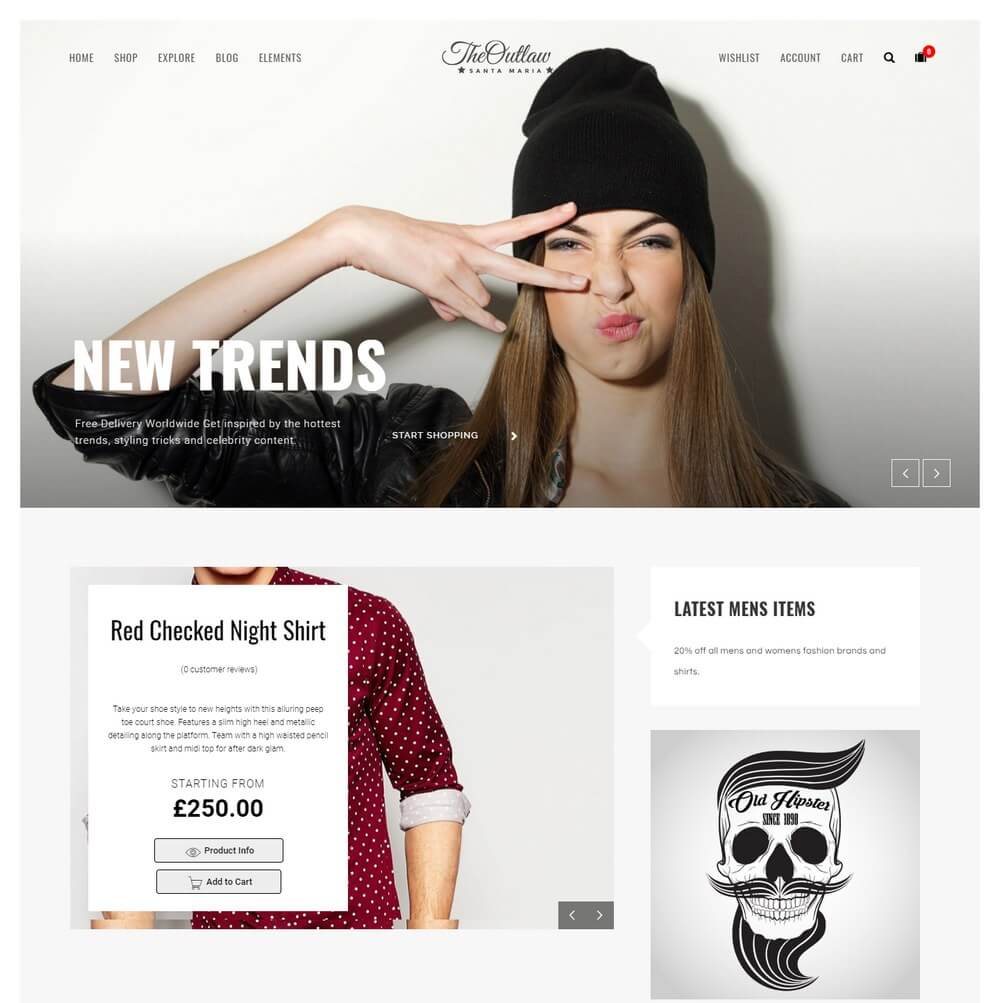 Outlaw - Minimal WooCommerce WordPress Theme