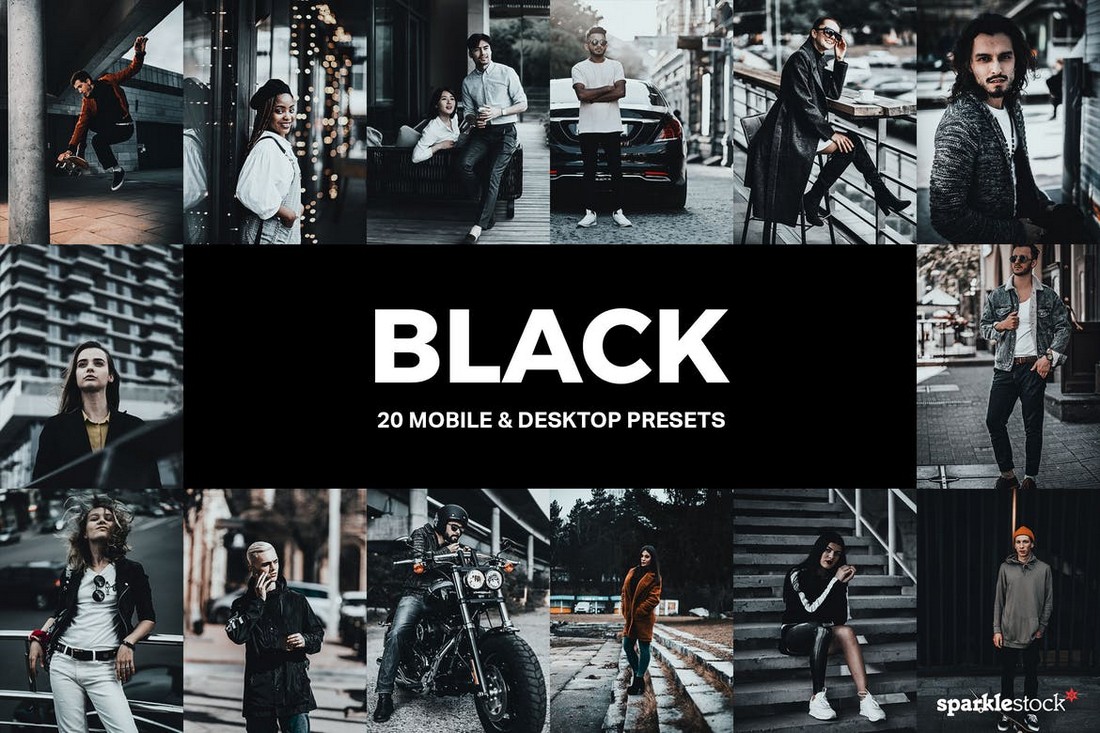 20 Black Lightroom Presets & LUTs