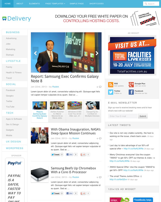 Delivery WordPress Theme