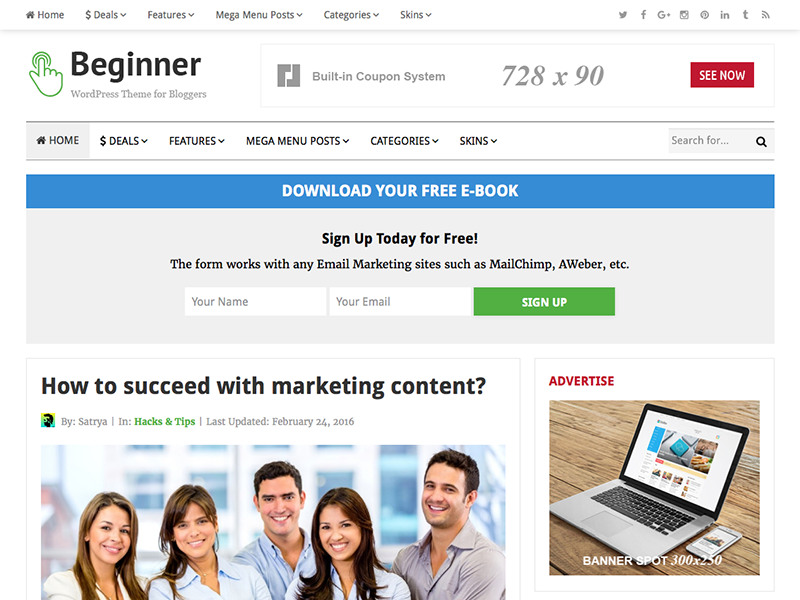 beginner-wordpress-theme