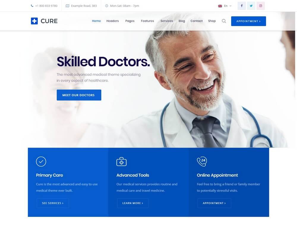 Medical Cure - Health & Medical RTL WordPress Theme