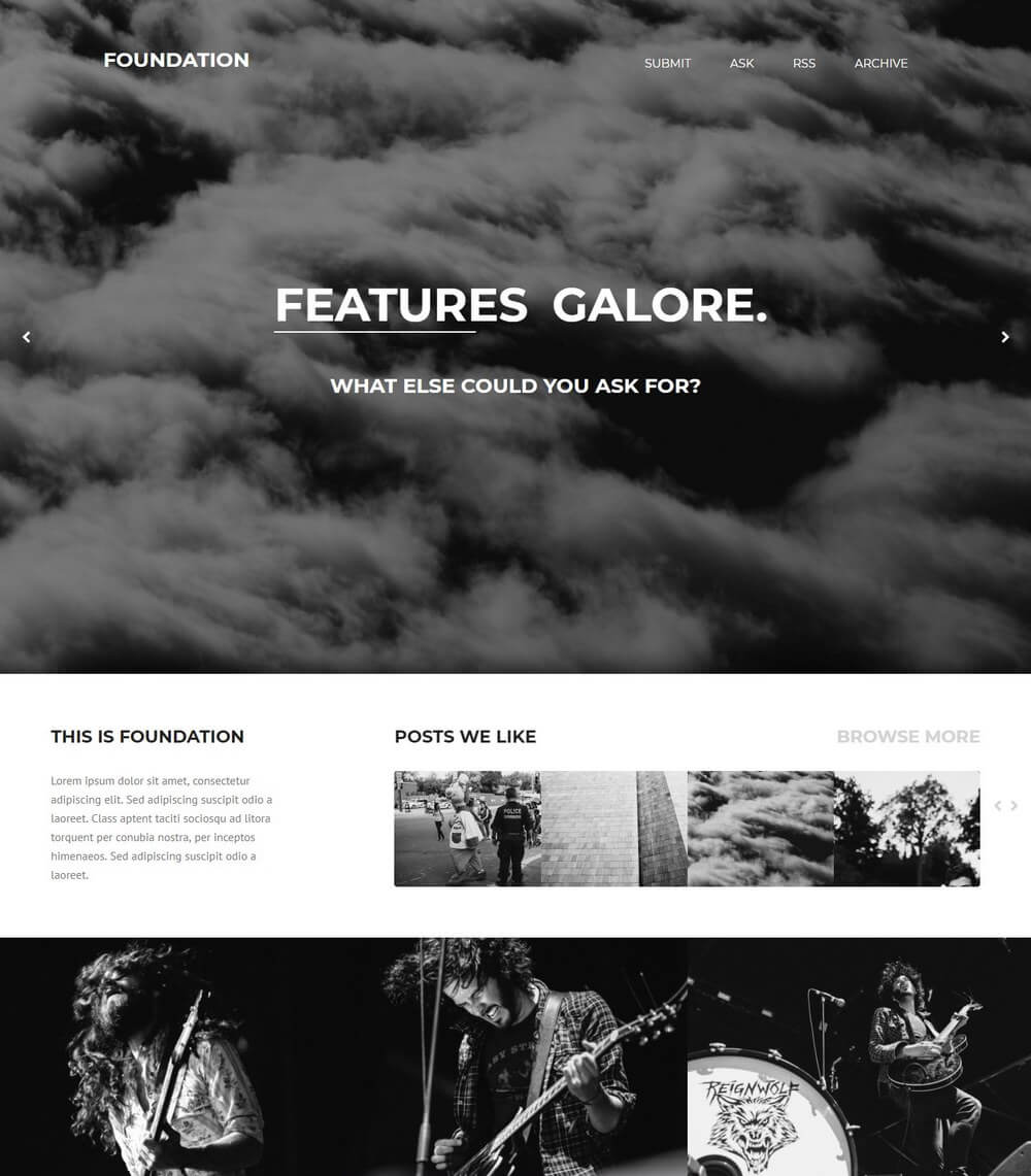 Foundation - Modern Dark Tumblr Theme