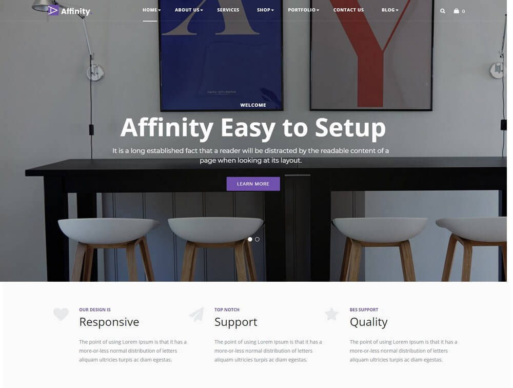 Affinity - Furniture & Interior Design WordPress Theme
