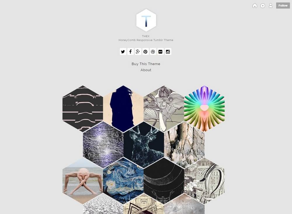 Thex - HoneyComb Black and White Tumblr Theme