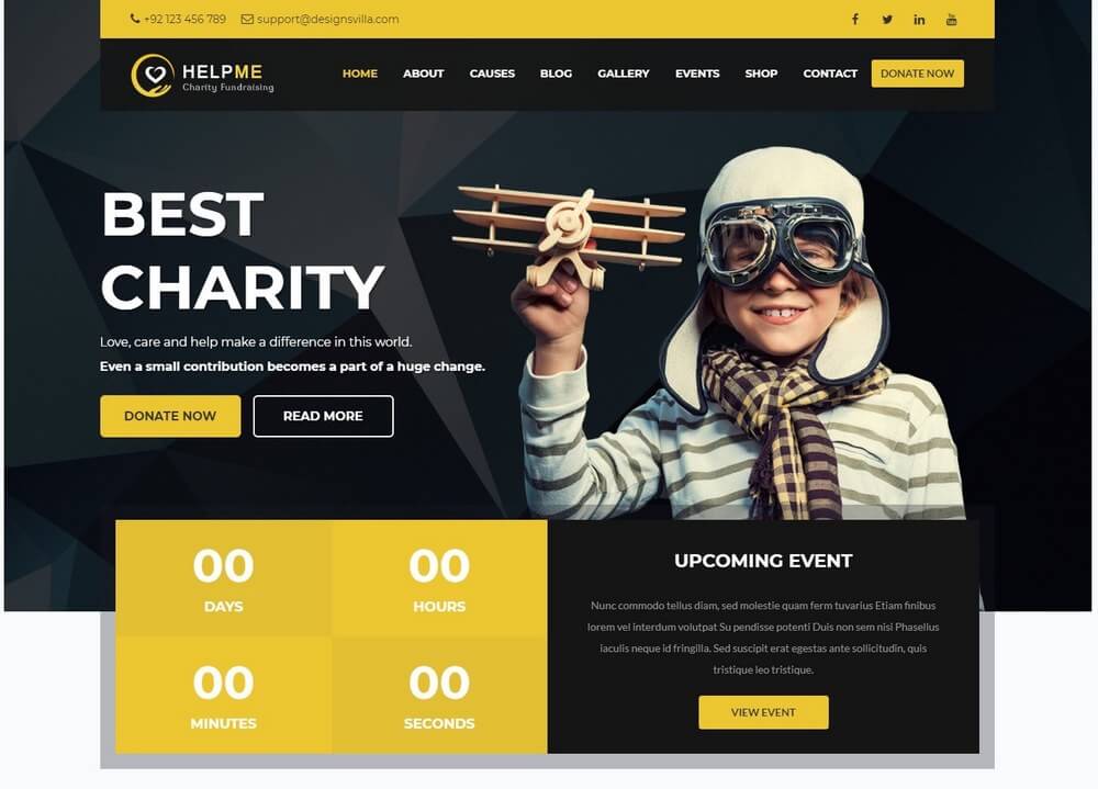 HelpMe - Charity & Fundraising WordPress Theme For Nonprofits