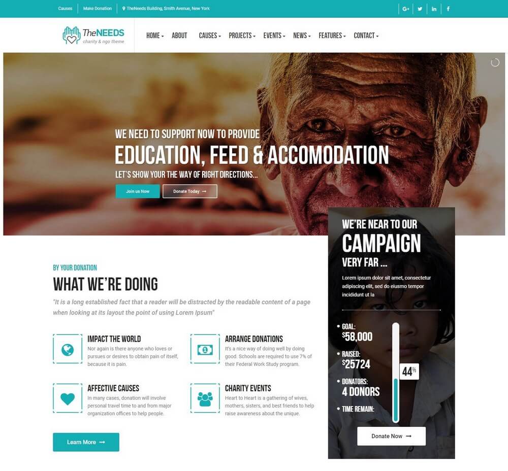 The Needs - Charity & Crowdfunding WordPress Theme For Nonprofits