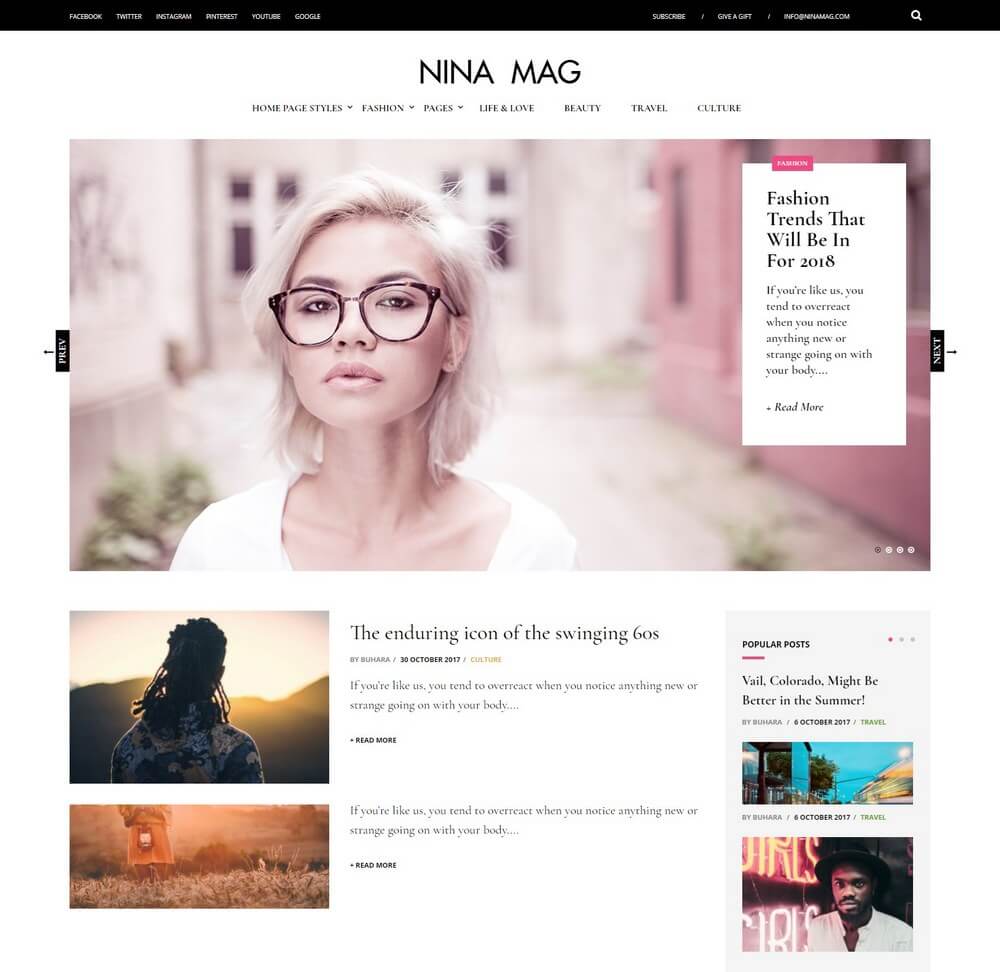Nina Mag - Magazine WordPress Theme For Blogs