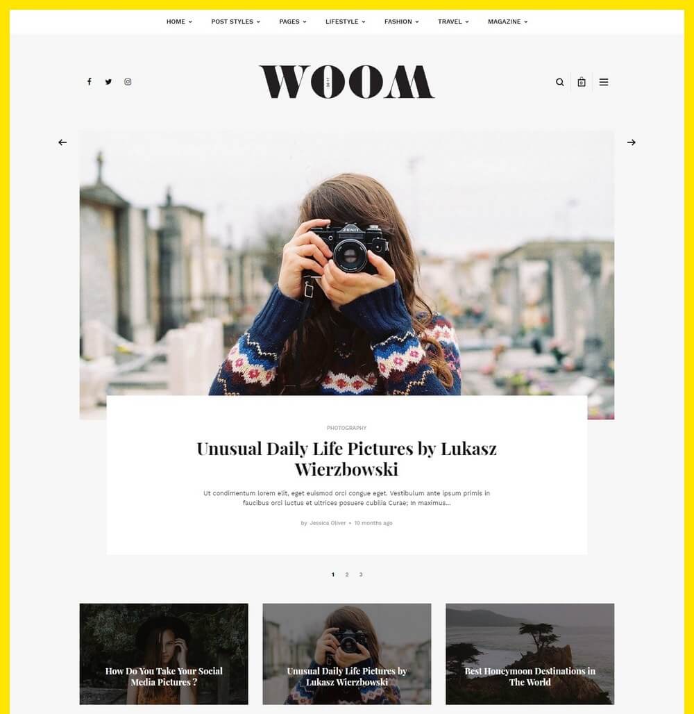 Woom - Lifestyle & Magazine WordPress Theme For Blogs