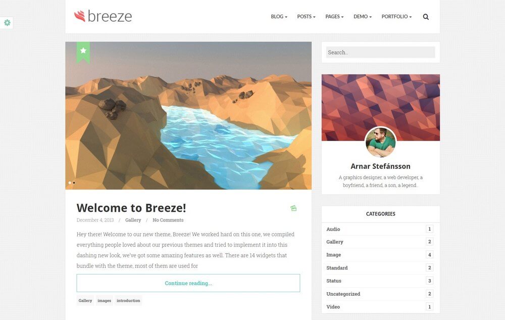 Breeze - Minimalist Blog Flickr WordPress Theme
