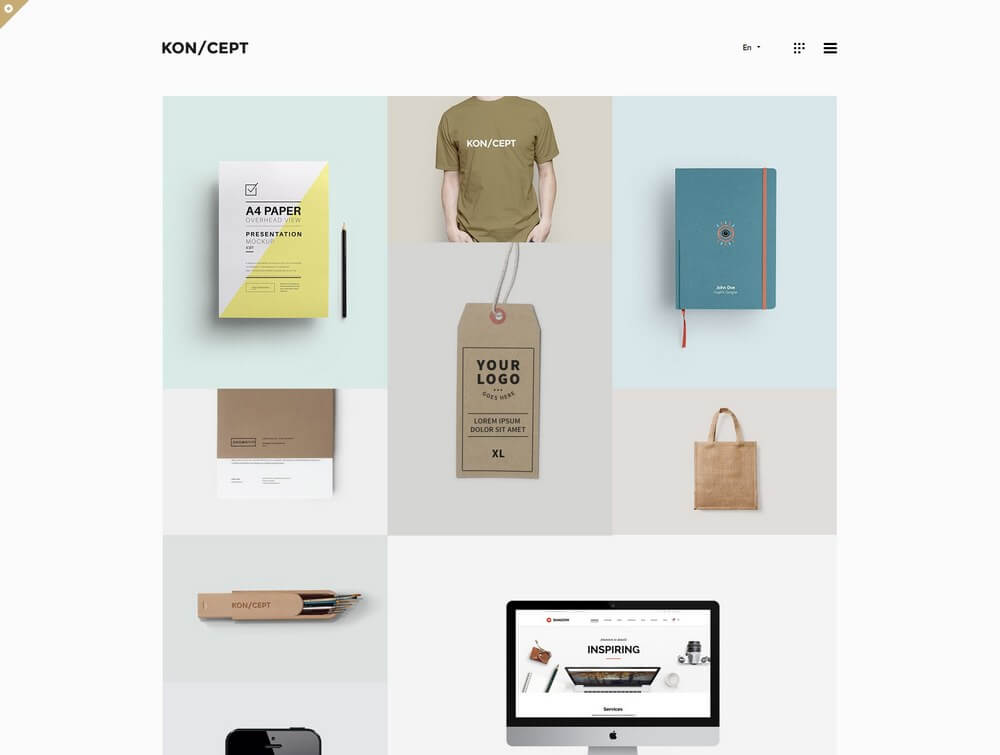 KONCEPT - Creative Portfolio Grid WordPress Theme