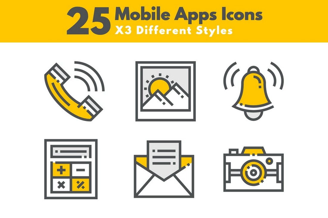 25 Custom Mobile App Icons for iOS & Android