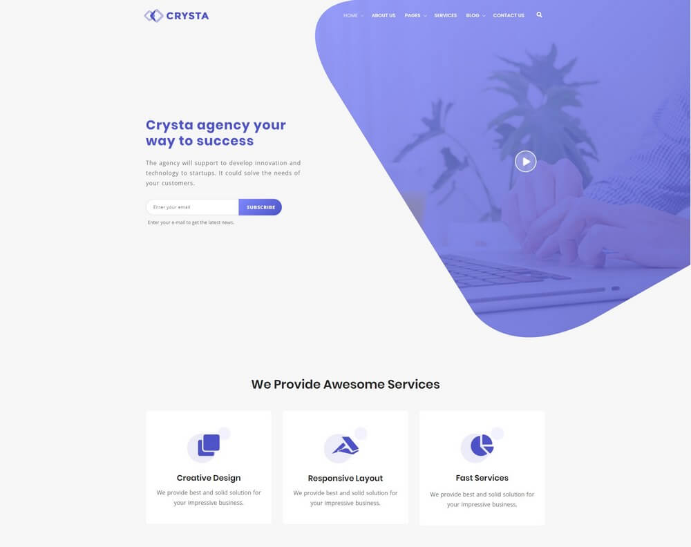 Crysta - Startup & SasS Business Creative WordPress Theme