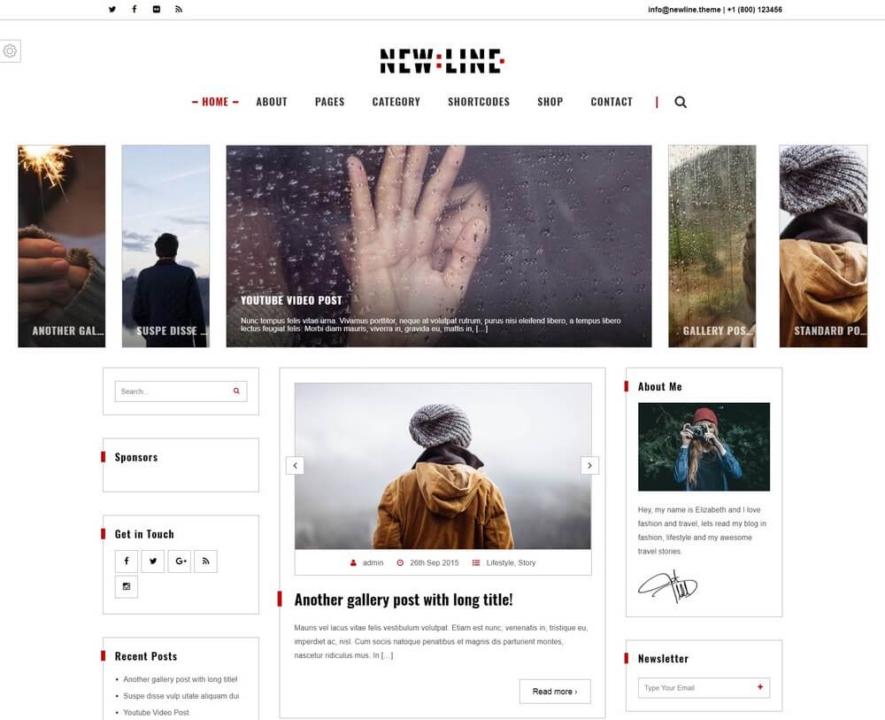 NewLine - Personal & Business Blog RTL WordPress Theme