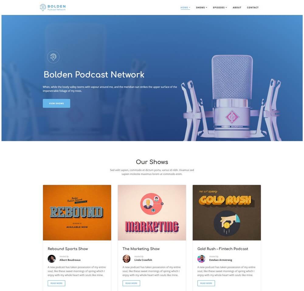 Bolden - Responsive WordPress Theme For Podcasts Network