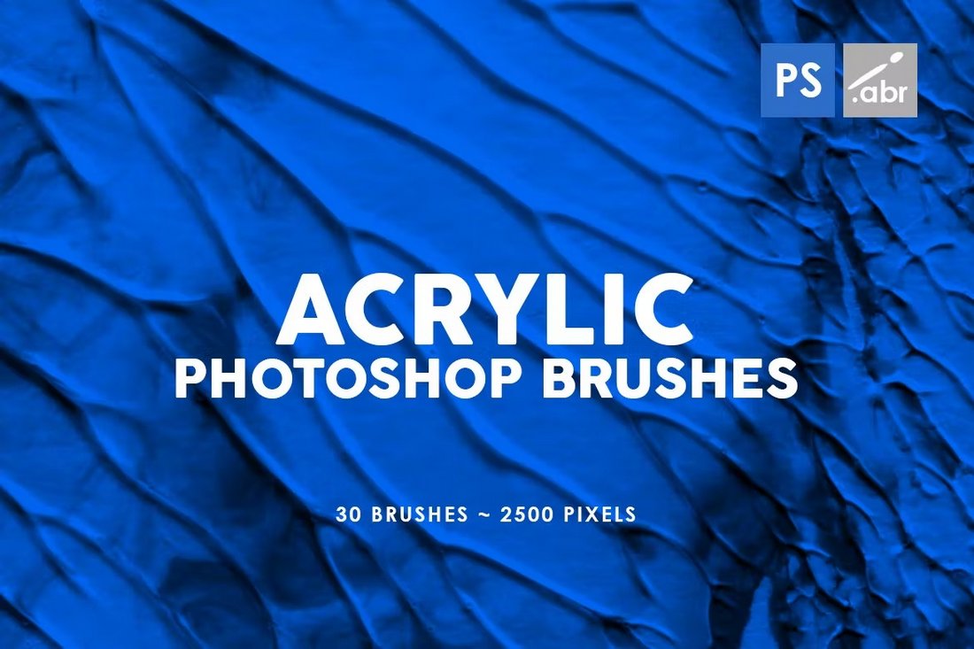 30 Acrylic Texture Photoshop Brushes