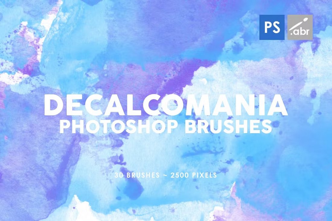 30 Decalcomania Photoshop Texture Brushes