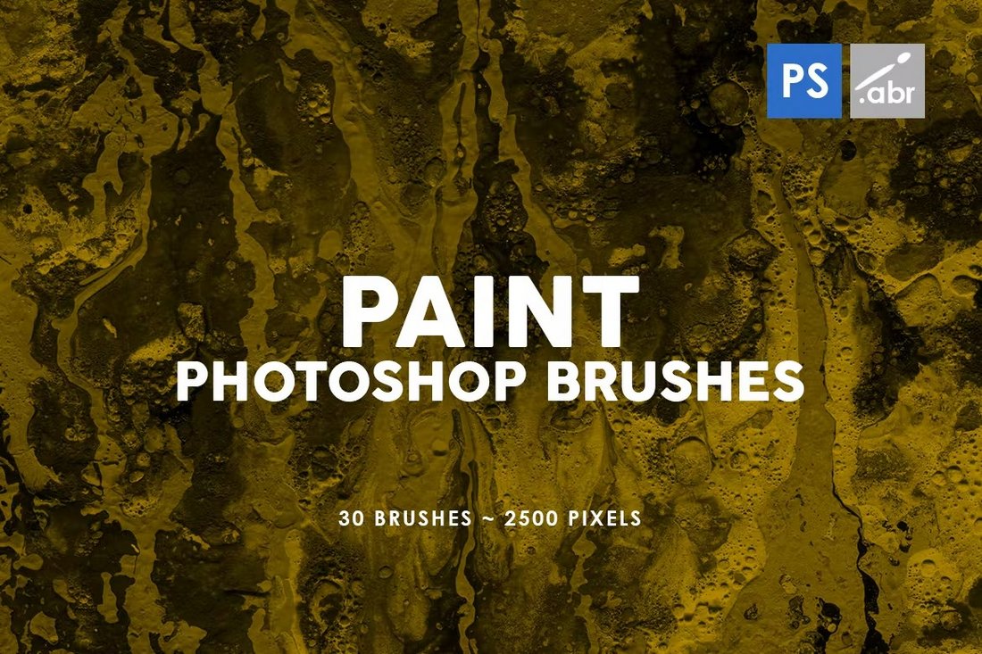 30 Paint Texture Photoshop Brushes