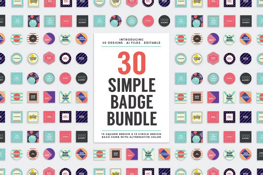 30 Simple Logo Badge Bundle