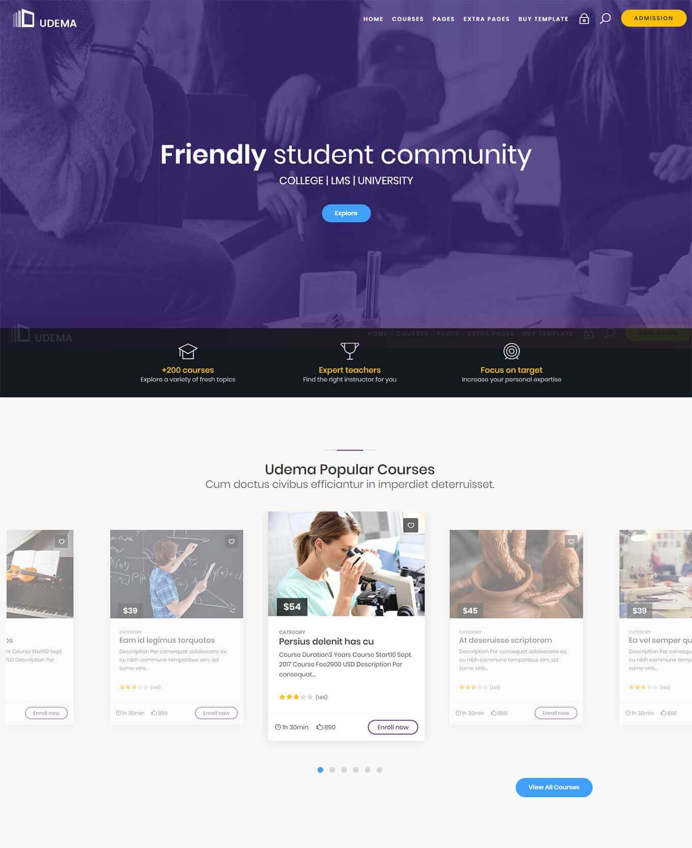 UDEMA - Modern Education and University WordPress Theme