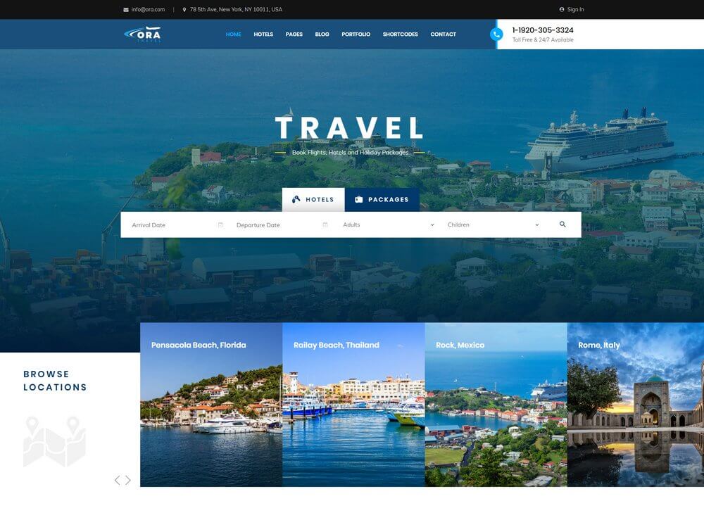 travel agency website wordpress