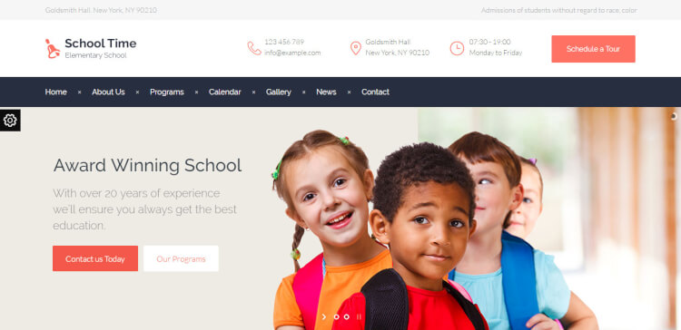 school time modern education wordpress theme