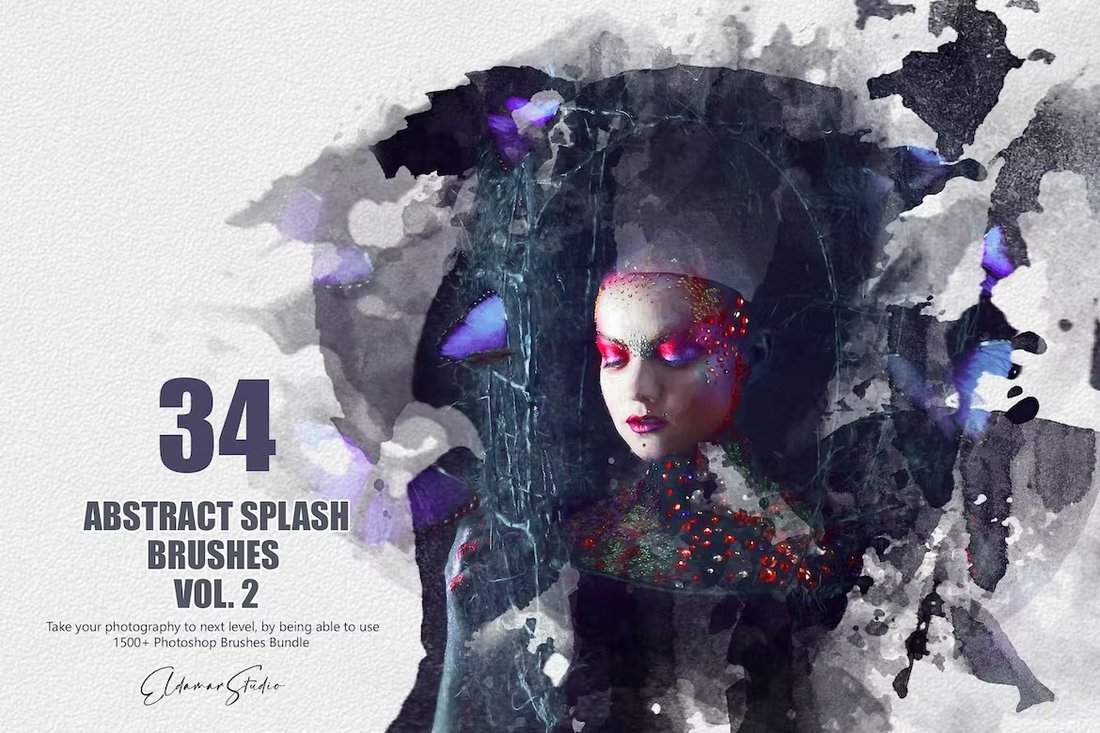 34 Abstract Splash Photoshop Brushes