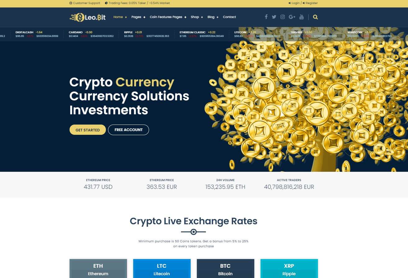Bitcoin Cryptocurrency Wordpress Theme Tweak