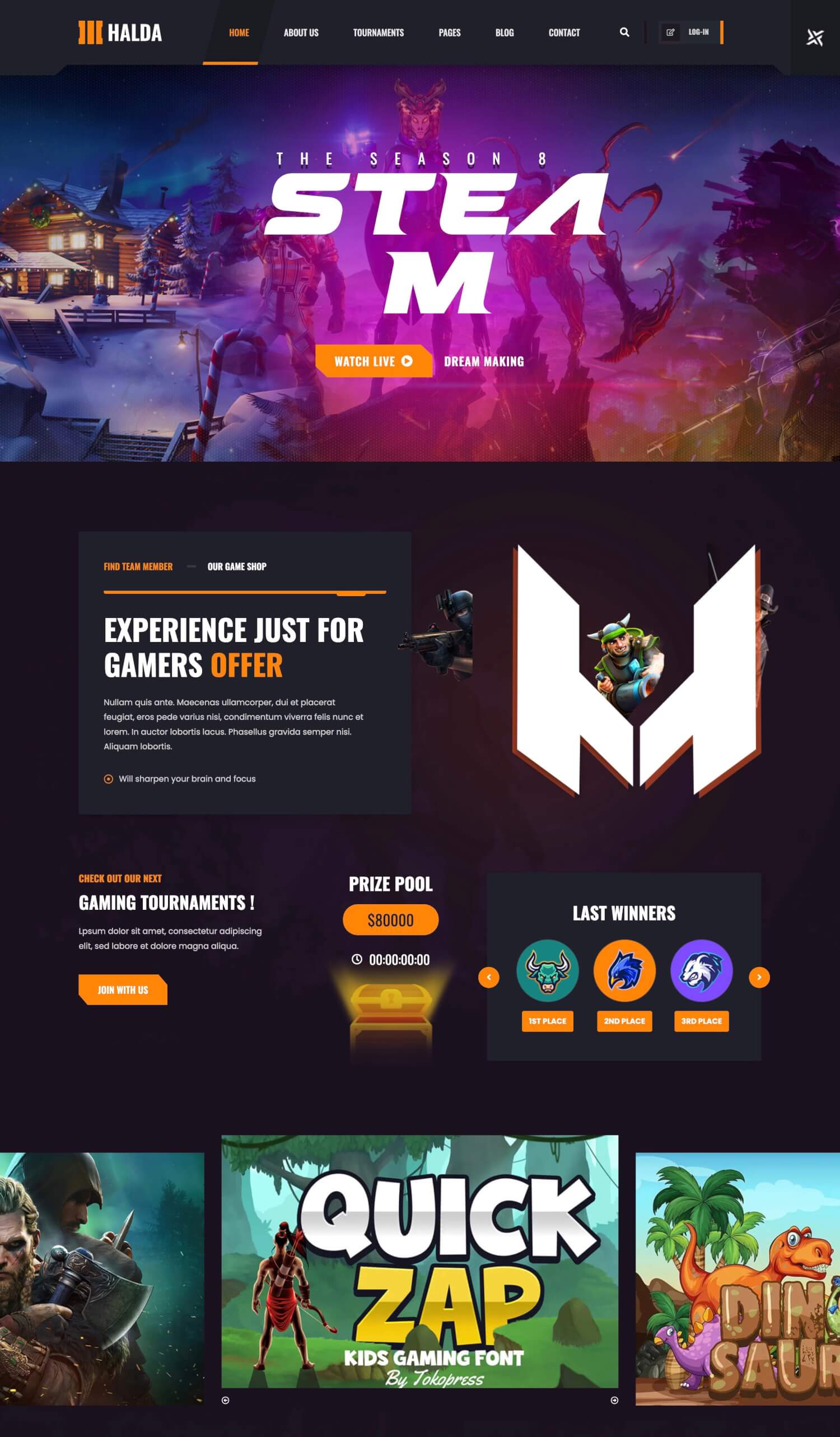 37+ Gaming Website Themes & Templates