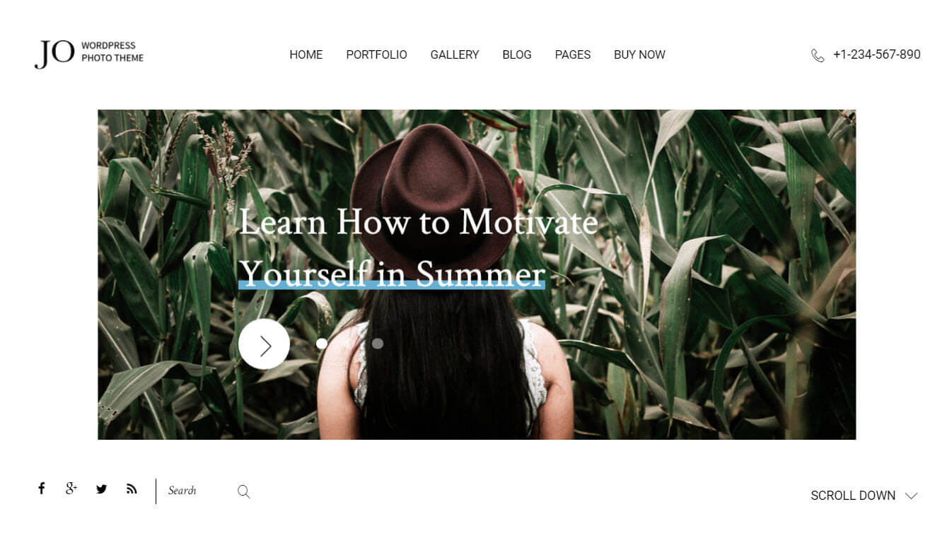 JO - Photography Portfolio WordPress Theme