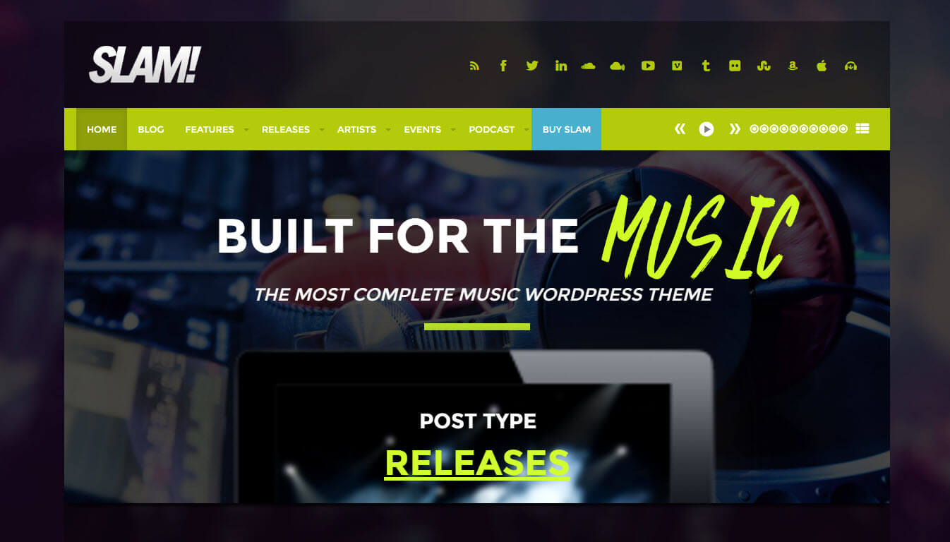 SLAM! - DJ and Musician WordPress Theme