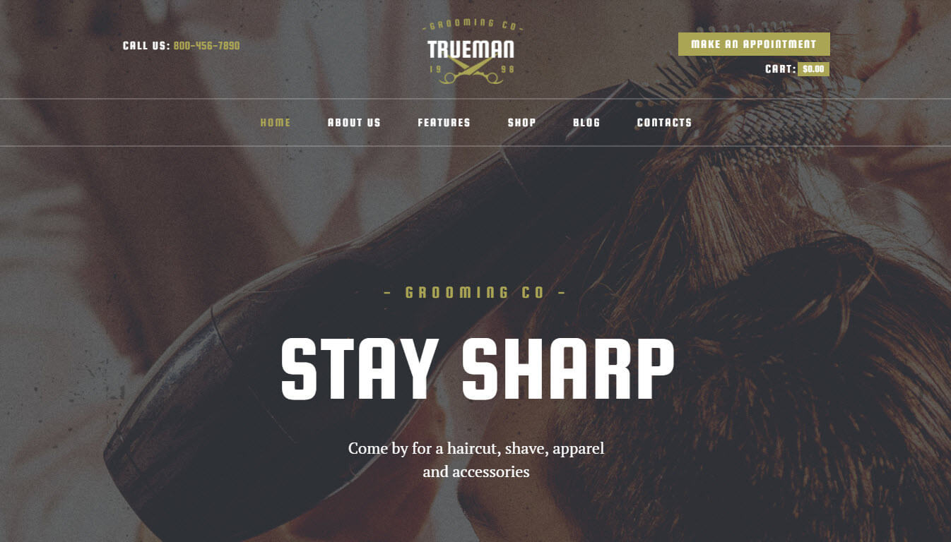 Trueman - Barbershop and Hair Salon WordPress Theme