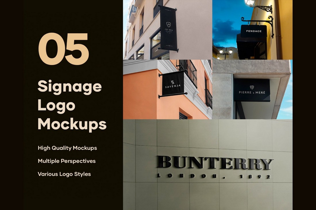 5 Free Sign & Facade Logo Mockups